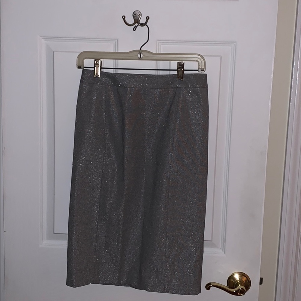 Women’s silver pencil skirt